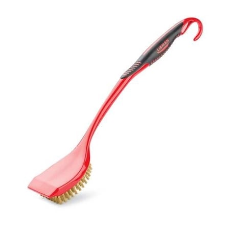 Libman Libman Long Handle Grill Brush w/o Scraper, Brass, 19, Black/Red -, PK6 568